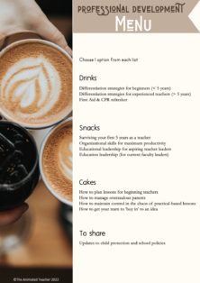professional development menu example 3