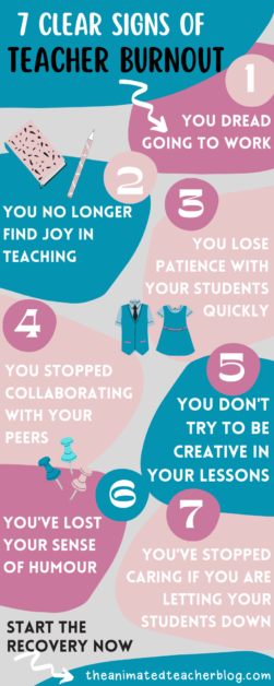 signs of teacher burnout infographic