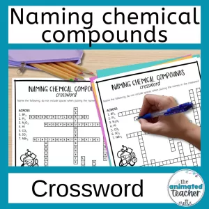 FREE naming ionic and covalent compounds crossword worksheet