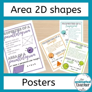 math area formula posters 2D shapes
