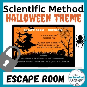 science halloween escape room digital activity