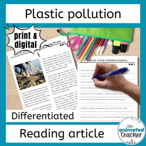 Plastic Pollution Worksheet reading comprehension