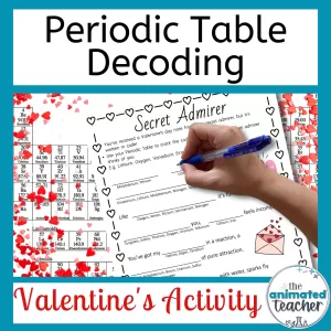 Periodic Table Valentines Day Activity Middle School Science